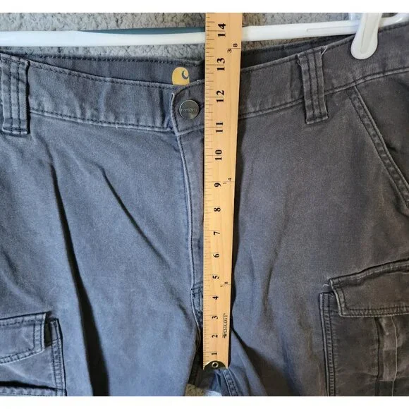 Carhartt Relaxed Fit Gray Casual Grunge Workwear Cargo Shorts Size 38 103542 - Picture 12 of 16